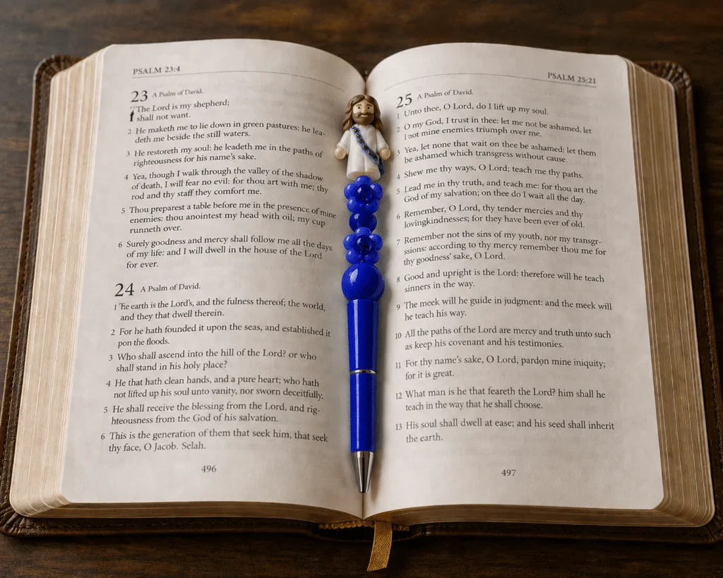 Home 2 Pen Blue on Bible